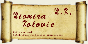 Miomira Kolović vizit kartica